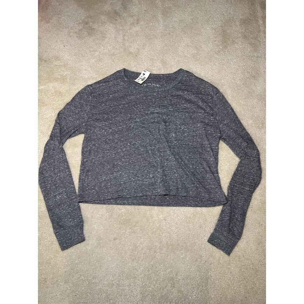 NWT Aeropostale 80's Boxy Cropped Tee | Grey | Small